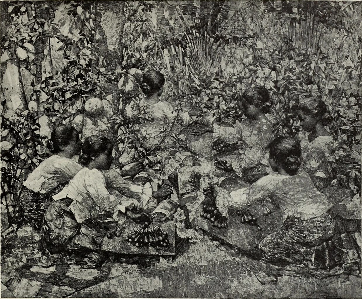 Produzione di merletti a Ceylon